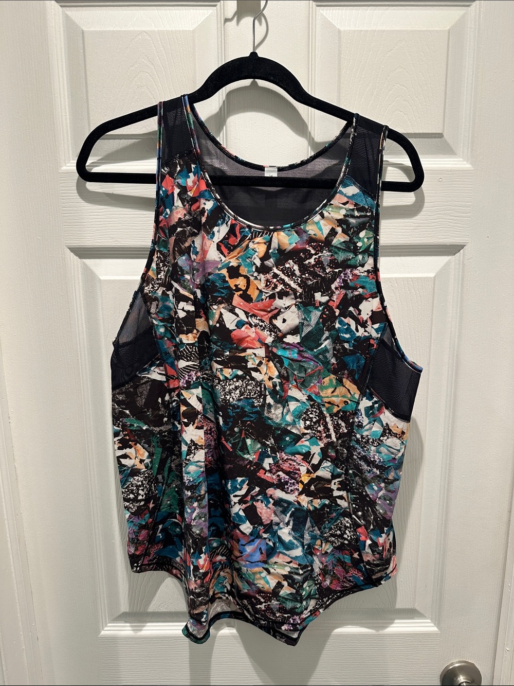 lululemon athletica Multicolor Abstract Mesh-Panel Sculpt Tank Top Size 14 NWOT